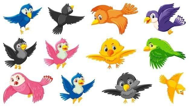 APM Kids Cute Birds Cartoon Wall Sticker Fully Waterproof Vinyl Sticker self Adhesive for Living Room, Bedroom, Office, Kids Room 12X18 inches (B23)