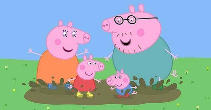 APM Peppa Pig Wall Sticker Fully Waterproof Vinyl Sticker self Adhesive for Living Room, Bedroom, Office, Kids Room 12X18 inches (PP5)