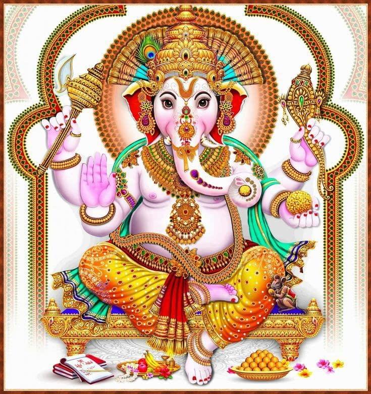 APM Ganpati Wall Sticker/Ganpati Bappa Fully Waterproof Vinyl Sticker self Adhesive for Living Room, Bedroom, Office, Kids Room 12X18 inches (GD7)