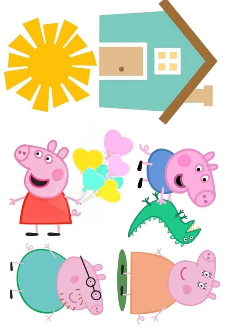 APM Peppa Pig Wall Sticker Fully Waterproof Vinyl Sticker self Adhesive for Living Room, Bedroom, Office, Kids Room 12X18 inches (PPC10)