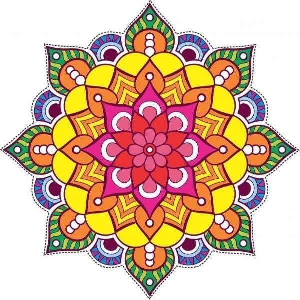 APM Rangoli Waterproof Laminated Floor Sticker in 18x18 inches (18, RS10)