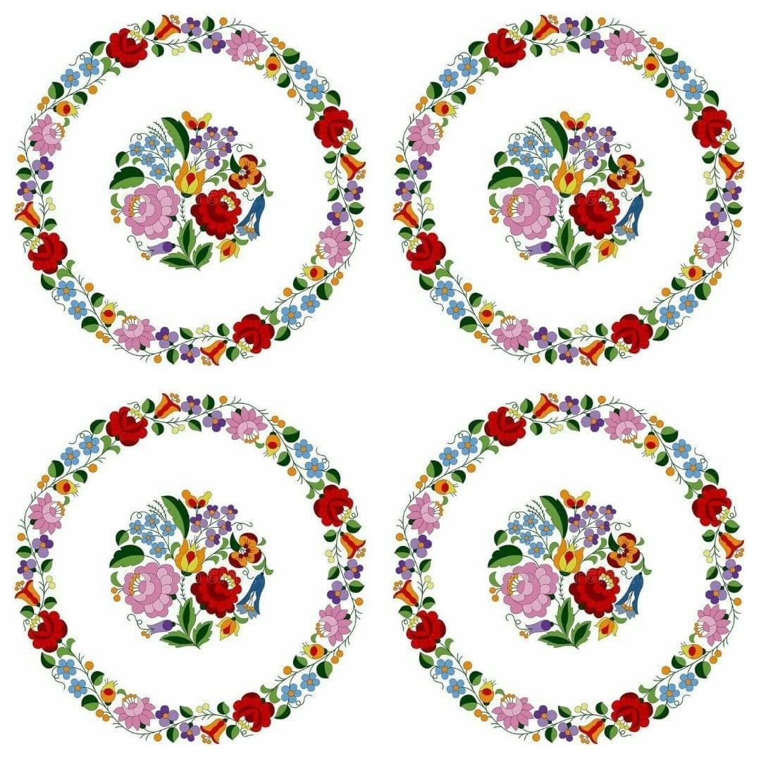 APM Rangoli Set of Four Pcs Waterproof Laminated Floor Sticker in 12X12 inches (RS02) (R19)