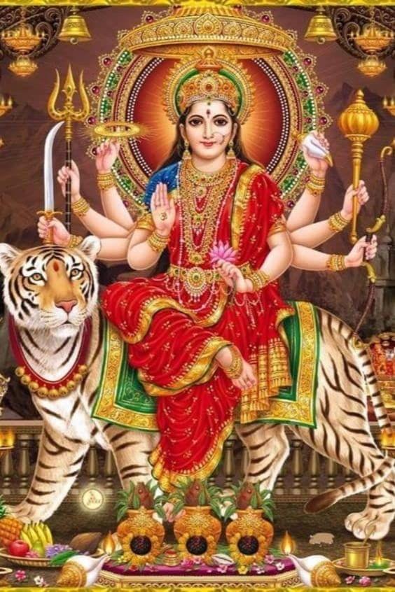 APM MAA Durga Wall Vinyl Sticker Fully Waterproof Size 12X18 inches (DW20)