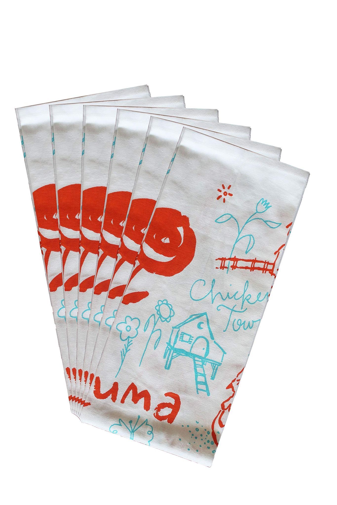 AIRWILL, 100% Cotton Kitchen Towels, Pack of 6 pcs