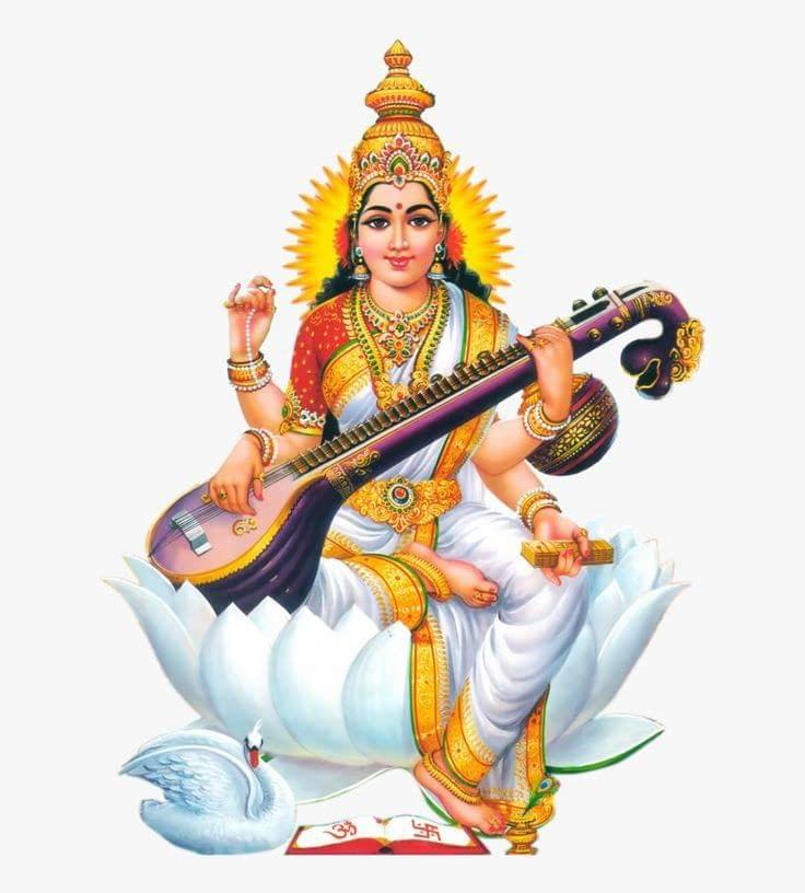 APM MAA Saraswati Wall Vinyl Sticker Fully Waterproof Siize 12X18 inches (M5)