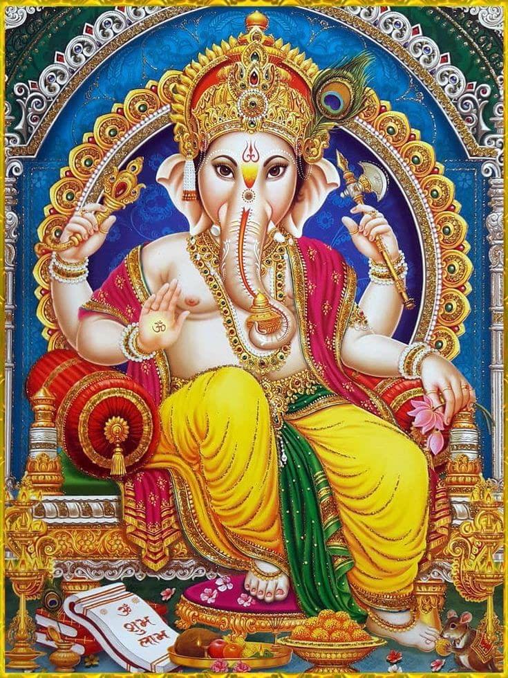 APM Ganpati Wall Sticker/Ganpati Bappa Fully Waterproof Vinyl Sticker self Adhesive for Living Room, Bedroom, Office, Kids Room 12X18 inches (GH1)