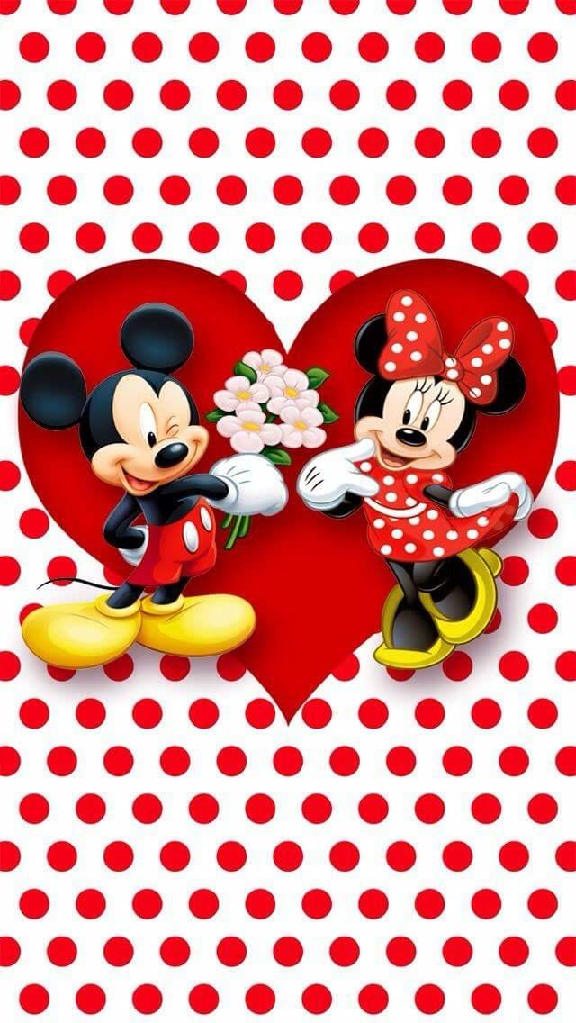 APM Mickey Mouse & Minnie Mouse Wall Sticker Fully Waterproof Vinyl Sticker self Adhesive for Living Room, Bedroom, Office, Kids Room 12X18 inches (MM15)