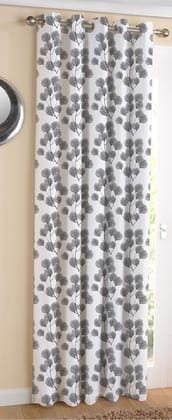 AIRWILL ? Cotton Blackout and Room Darkening 9ft Long Door Curtains Pack of 1 pc. (Floral - Black)