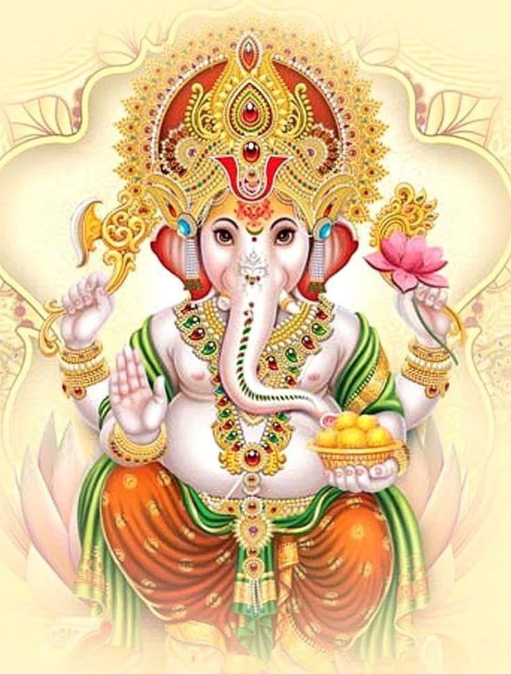 APM Ganpati Wall Sticker/Ganpati Bappa Fully Waterproof Vinyl Sticker self Adhesive for Living Room, Bedroom, Office, Kids Room 12X18 inches (GD9)