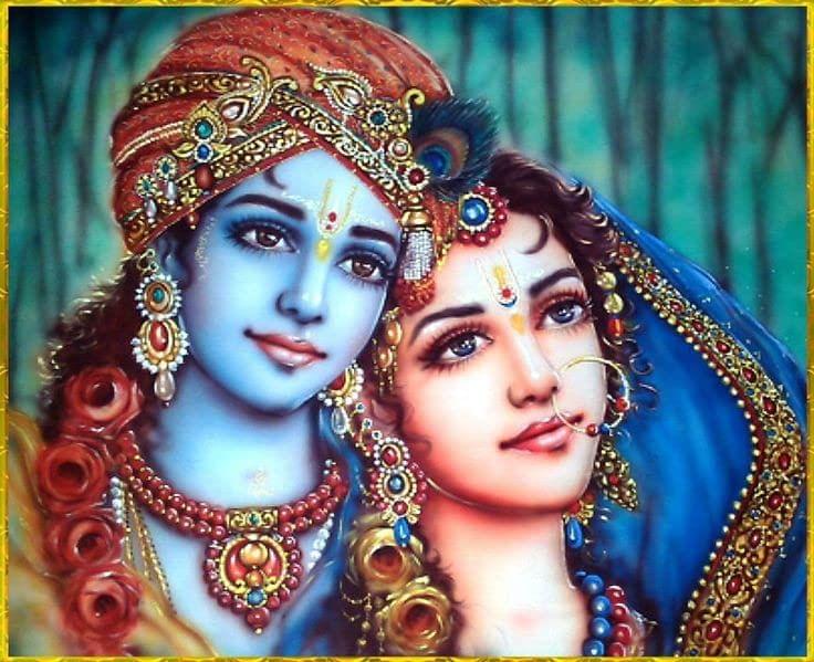 APM GOD Radha Krishna Wall Sticker Laminated House/Office 12X18 Inches (WS14)