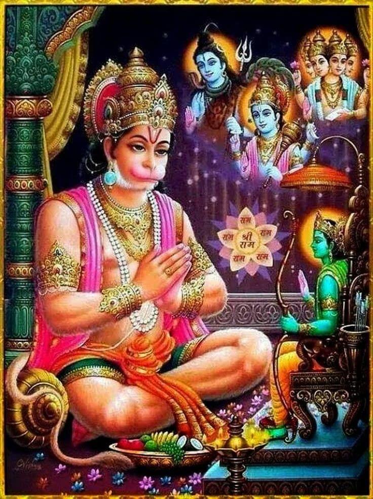 APM Hanuman JI Wall Sticker Fully Waterproof Vinyl Sticker self Adhesive for Living Room, Bedroom, Office, Kids Room 12X18 inches (H3)
