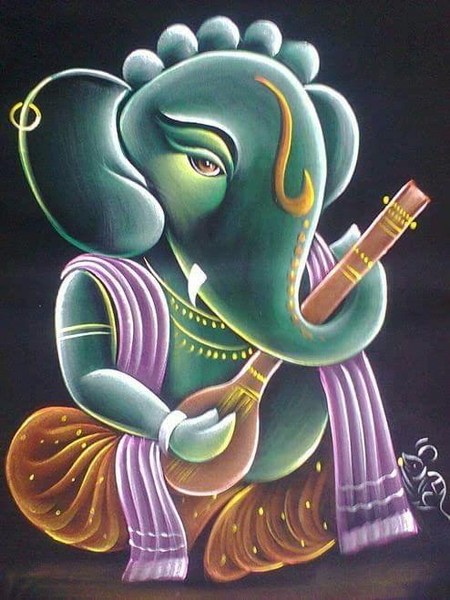 APM Ganpati Wall Sticker/Ganpati Bappa Fully Waterproof Vinyl Sticker self Adhesive for Living Room, Bedroom, Office, Kids Room 12X18 inches (GD15)