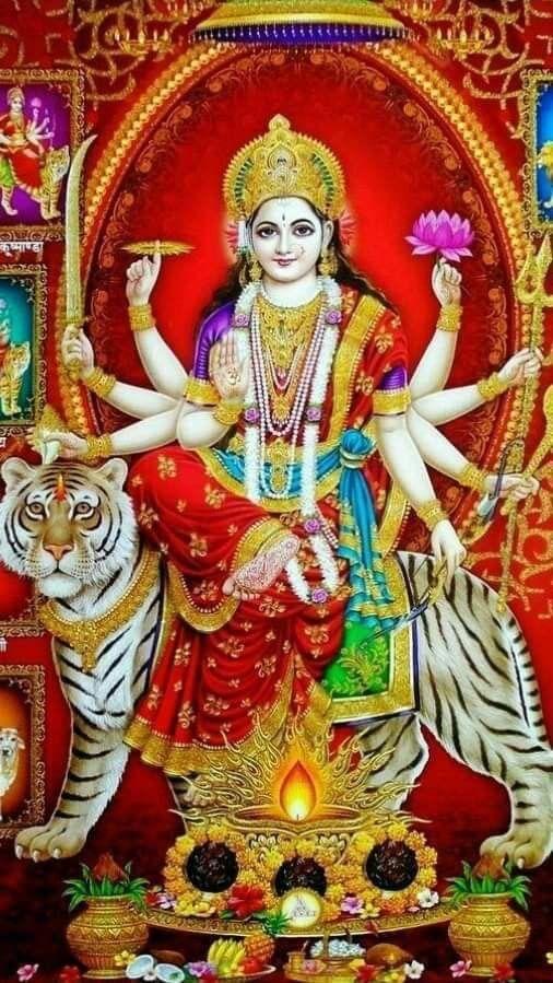 APM MAA Durga Wall Vinyl Sticker Fully Waterproof Size 12X18 inches (DW8)