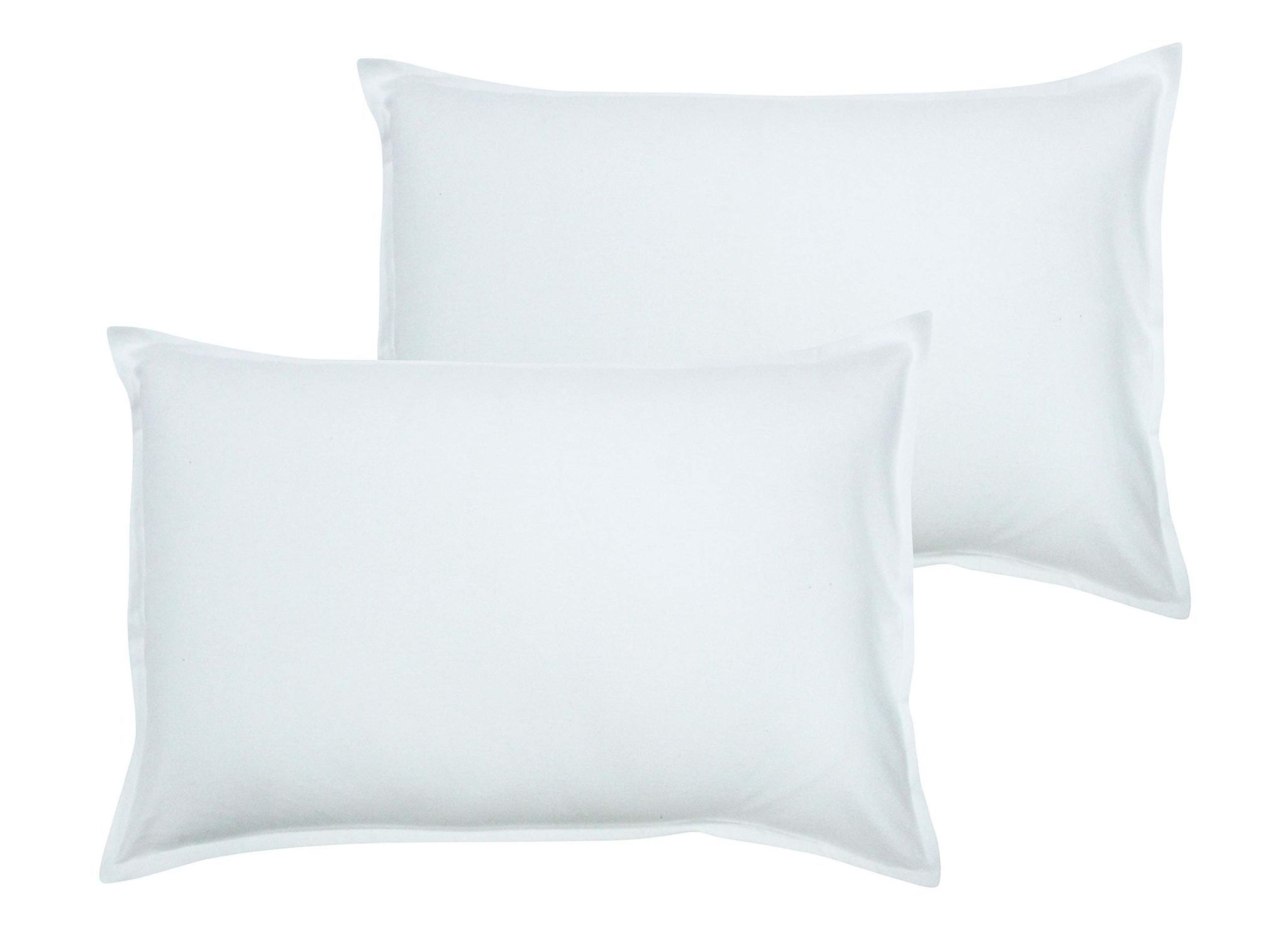 Airwill 100% Cotton Plain Pattern Flap Pillow Covers (46x69cm)(White, Pack of 2 Pieces)