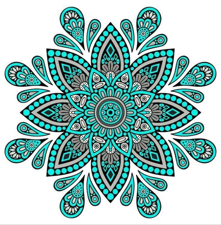APM Rangoli Waterproof Laminated Floor Sticker15x15 inches (15, RS13)