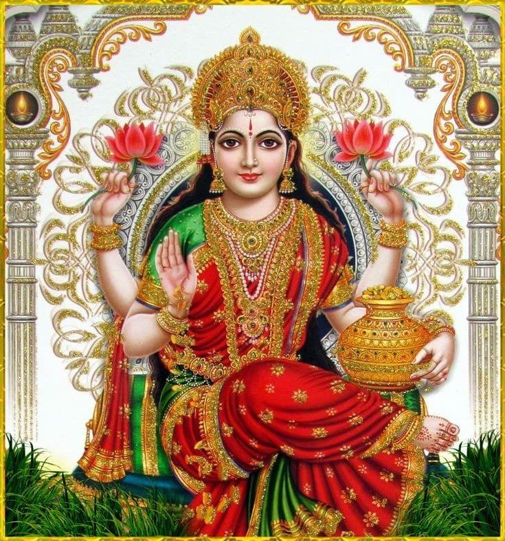 APM Goddess LAXMI JI Wall Vinyl Sticker Fully Waterproof Siize 12X18 inches (LS02)