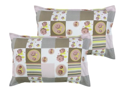 Airwill 100% Cotton Floral Pattern Flap Pillow Covers (46x69cm)(Multicolor, Pack of 2 Pieces)