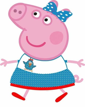 APM Peppa Pig Wall Sticker Fully Waterproof Vinyl Sticker self Adhesive for Living Room, Bedroom, Office, Kids Room 12X18 inches (PPC16) (PPC6)