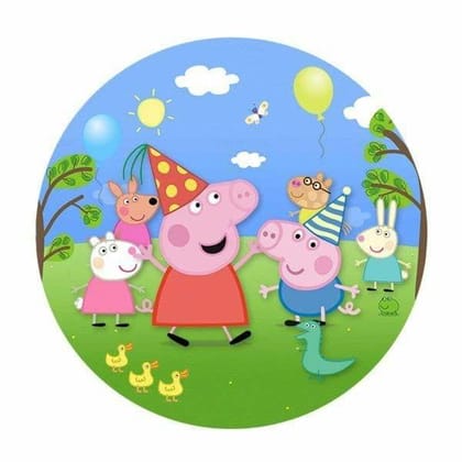 APM Peppa Pig Wall Sticker Fully Waterproof Vinyl Sticker self Adhesive for Living Room, Bedroom, Office, Kids Room 12X18 inches (PPC9) (AP6)