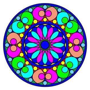 APM Rangoli Waterproof Laminated Floor Sticker in 12x12 inches (12, RS2)