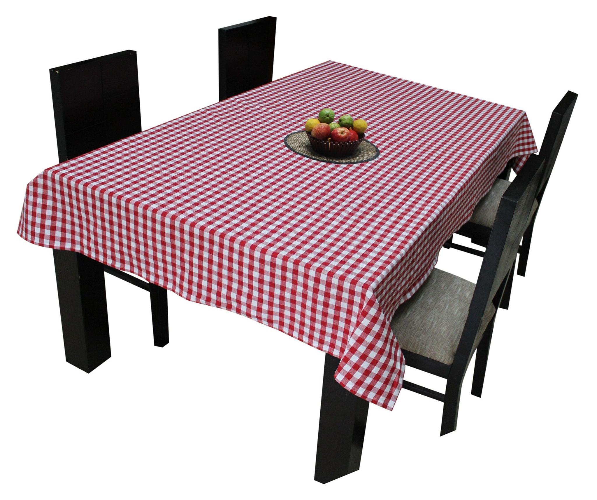AIRWILL Branded, 100% Cotton Gingham Checks with Multicolor Combos of 4/6 Seater Tablecloth, Sized 140cm Width and 140cm Length
