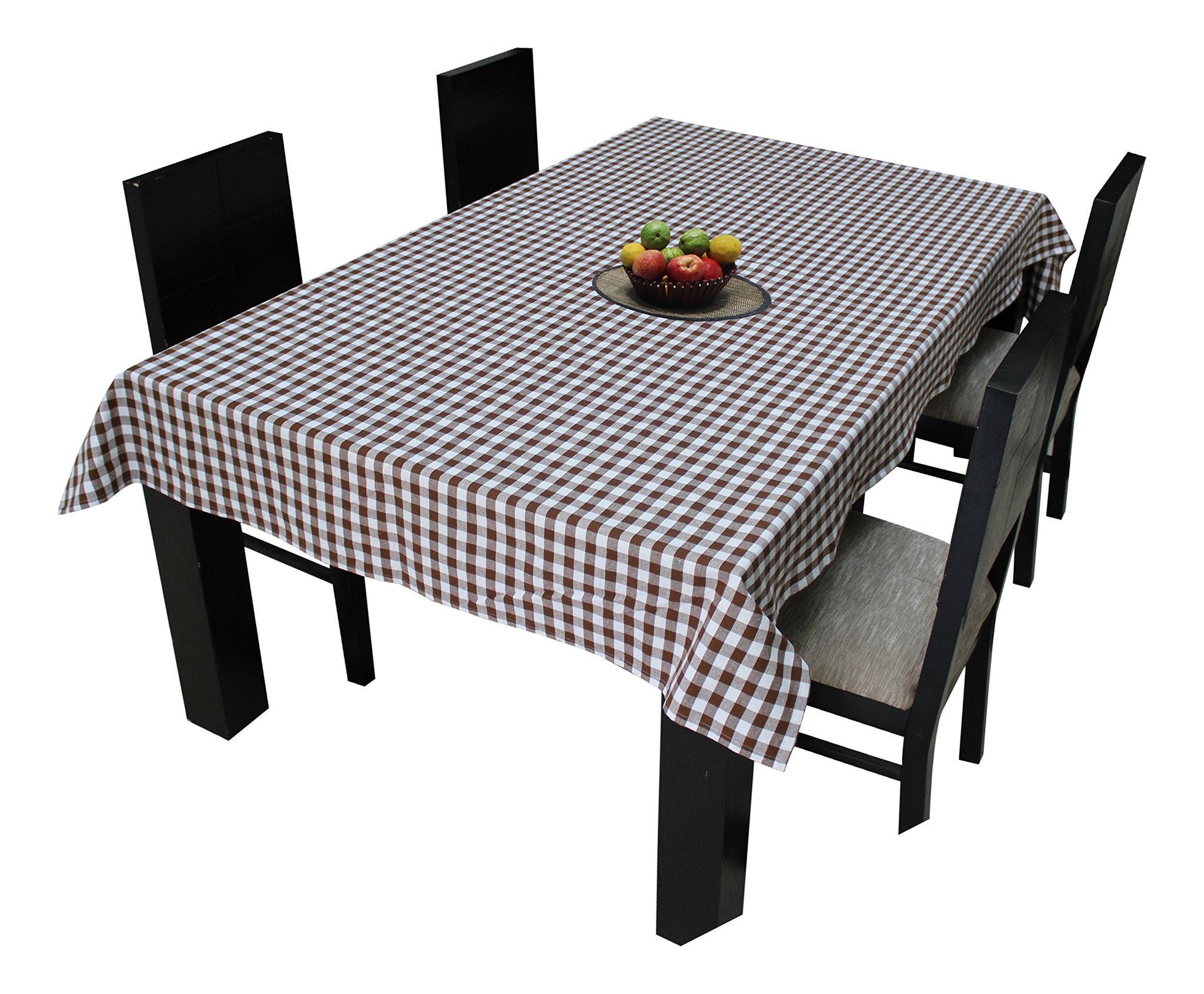 AIRWILL Branded, 100% Cotton Gingham Checks with Multicolor Combos of 4/6 Seater Tablecloth, Sized 140cm Width and 140cm Length