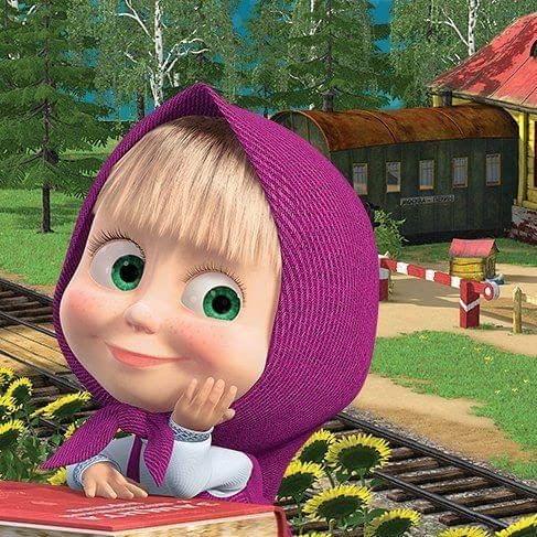 APM Masha & The Bear Wall Sticker Fully Waterproof Vinyl Sticker self Adhesive for Living Room, Bedroom, Office, Kids Room 12X18 inches (MT17)