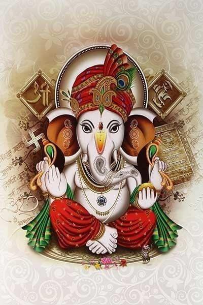 APM Ganpati Wall Sticker/Ganpati Bappa Fully Waterproof Vinyl Sticker self Adhesive for Living Room, Bedroom, Office, Kids Room 12X18 inches (GD17)