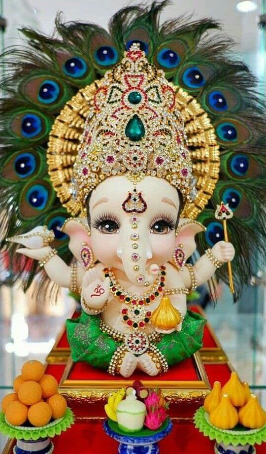 APM Ganpati Wall Sticker/Ganpati Bappa Fully Waterproof Vinyl Sticker self Adhesive for Living Room, Bedroom, Office, Kids Room 12X18 inches (GC21)