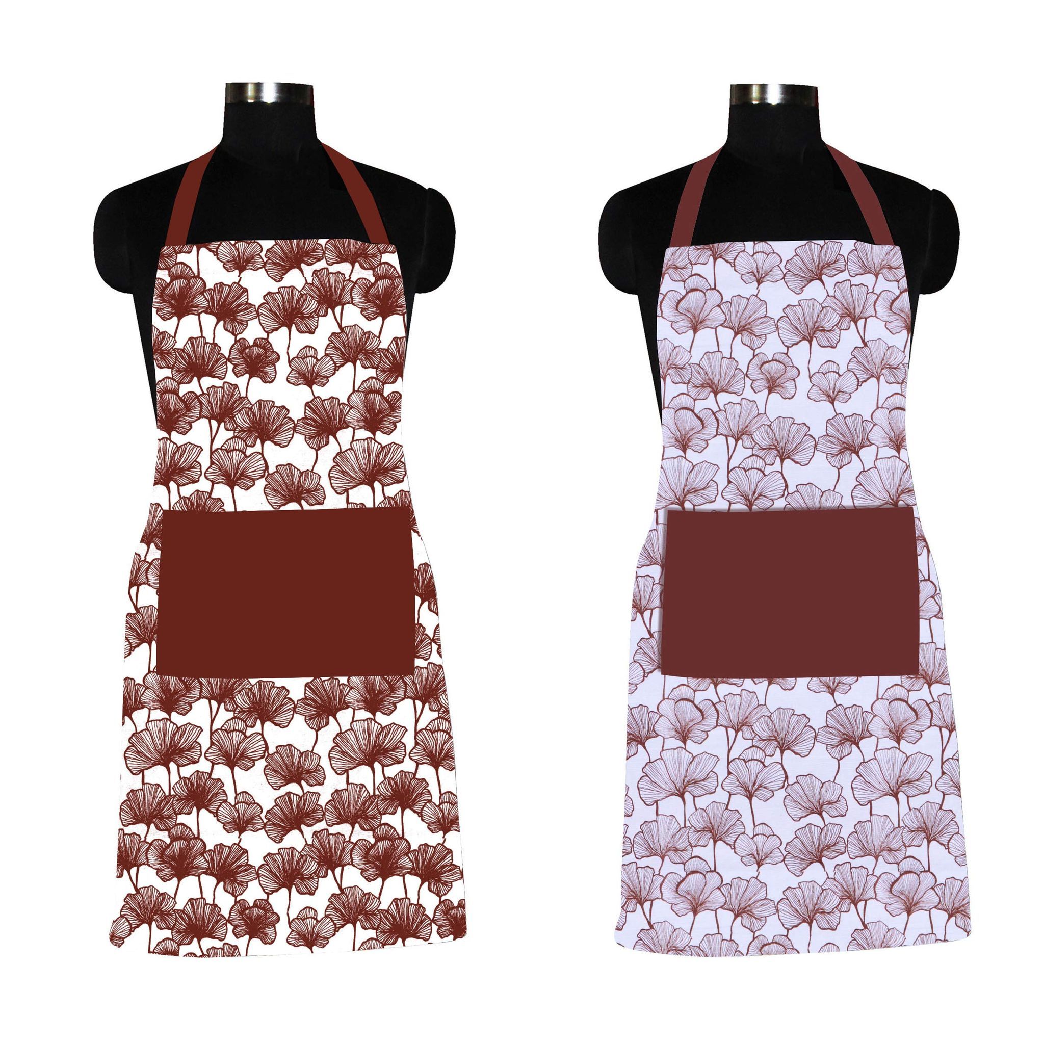 AIRWILL, 100% Cotton Designer Home Use, Chefs and Regular Aprons, Pack of 2 pc