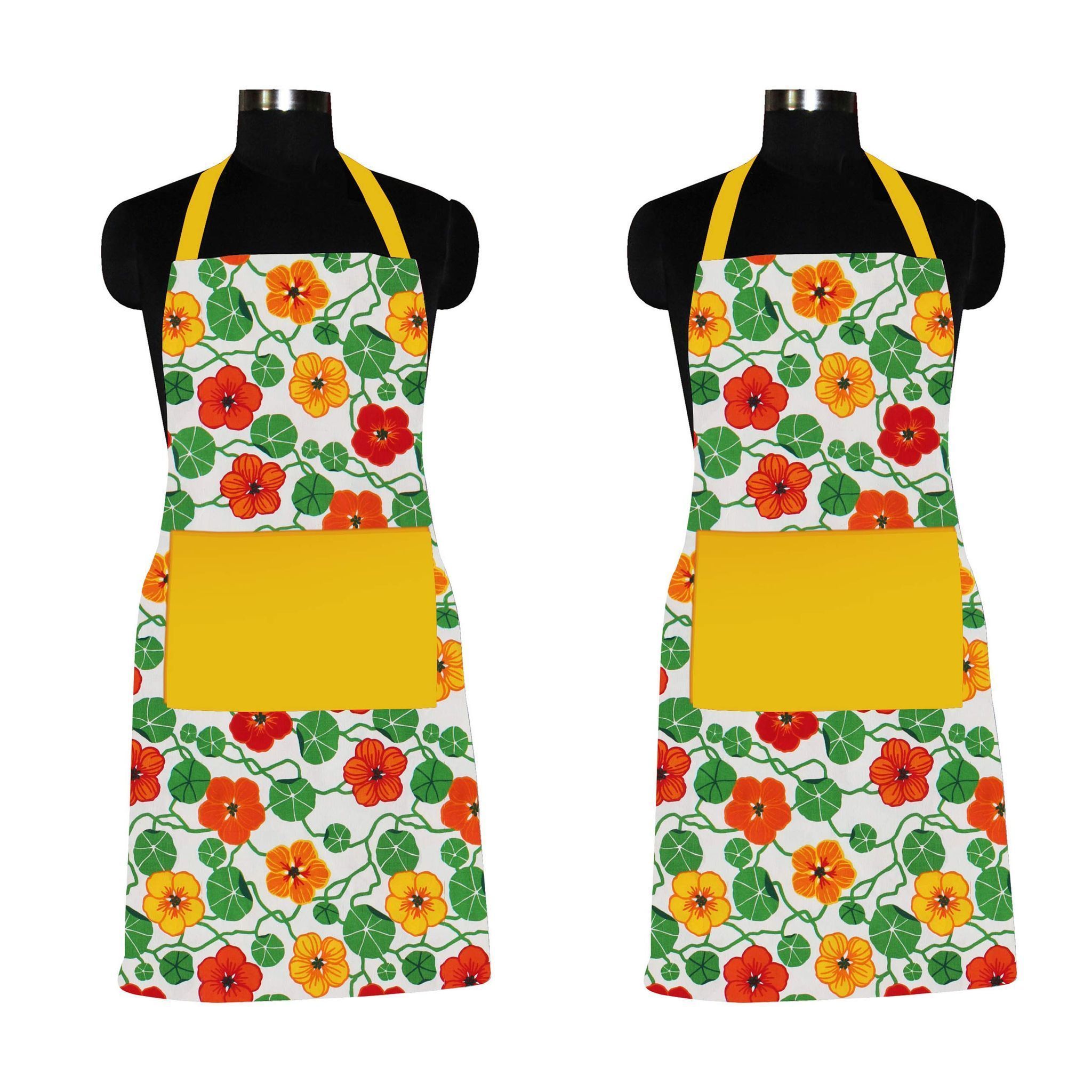 AIRWILL, 100% Cotton Designer Home Use, Chefs and Regular Aprons, Pack of 2 pc