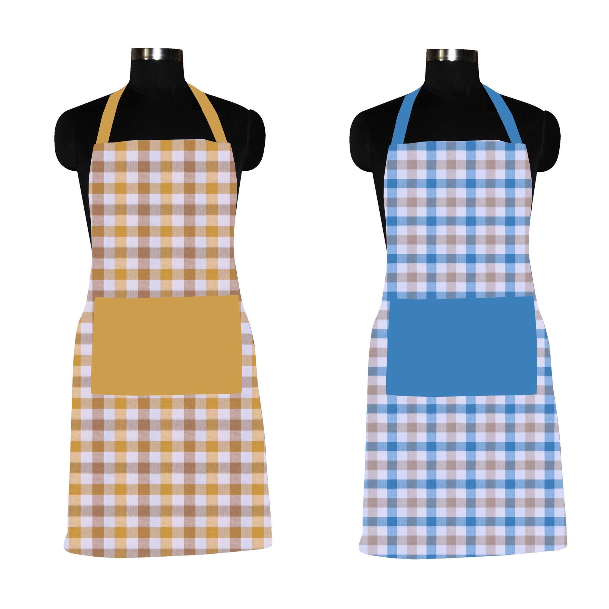 AIRWILL, 100% Cotton Designer Home Use, Chefs and Regular Aprons, Pack of 2 pc