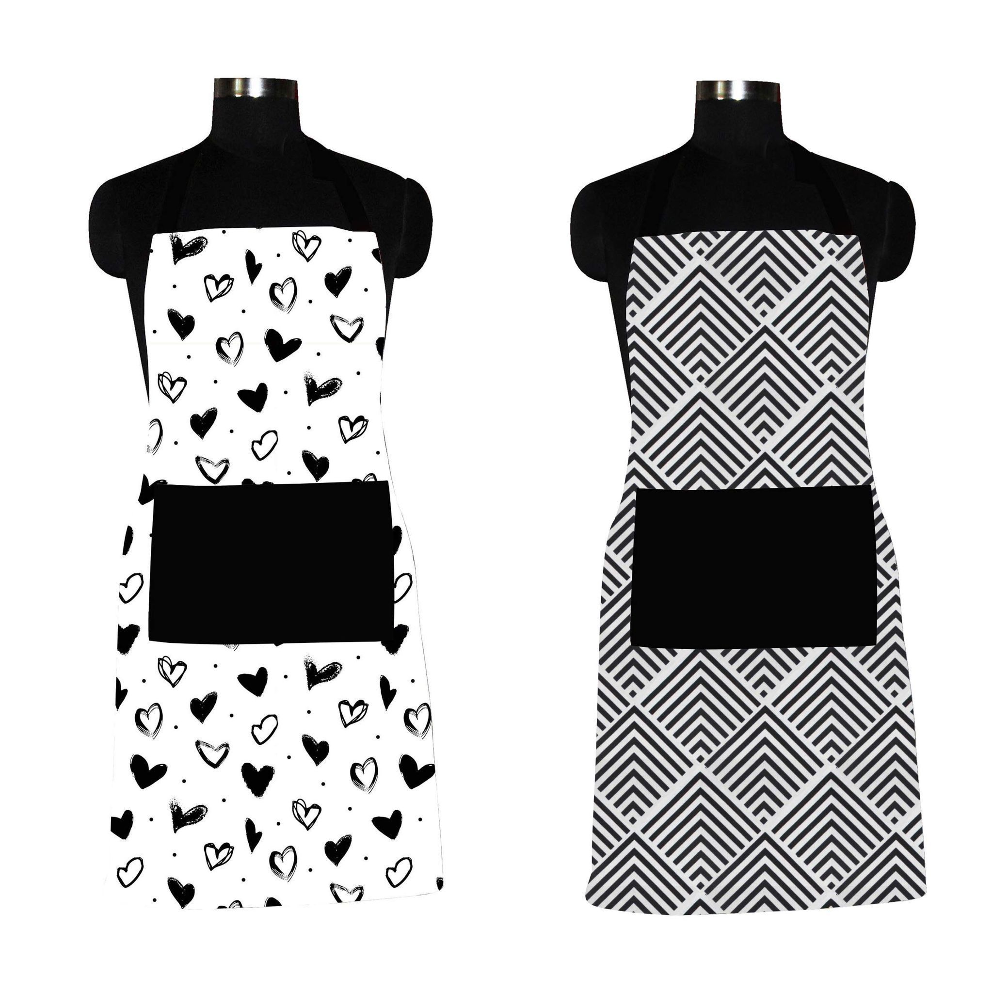 AIRWILL, 100% Cotton Designer Home Use, Chefs and Regular Aprons, Pack of 2 pc