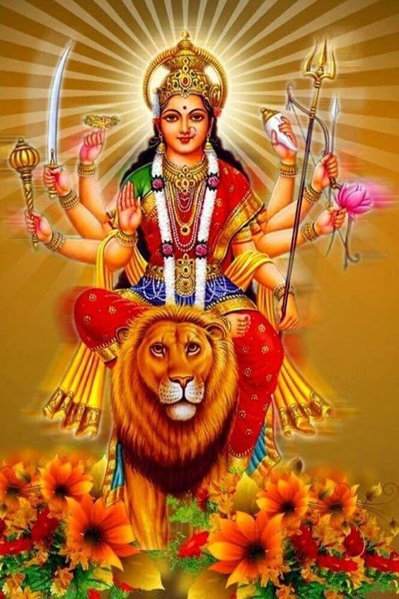 APM MAA Durga Wall Vinyl Sticker Fully Waterproof Size 12X18 inches (DW18)