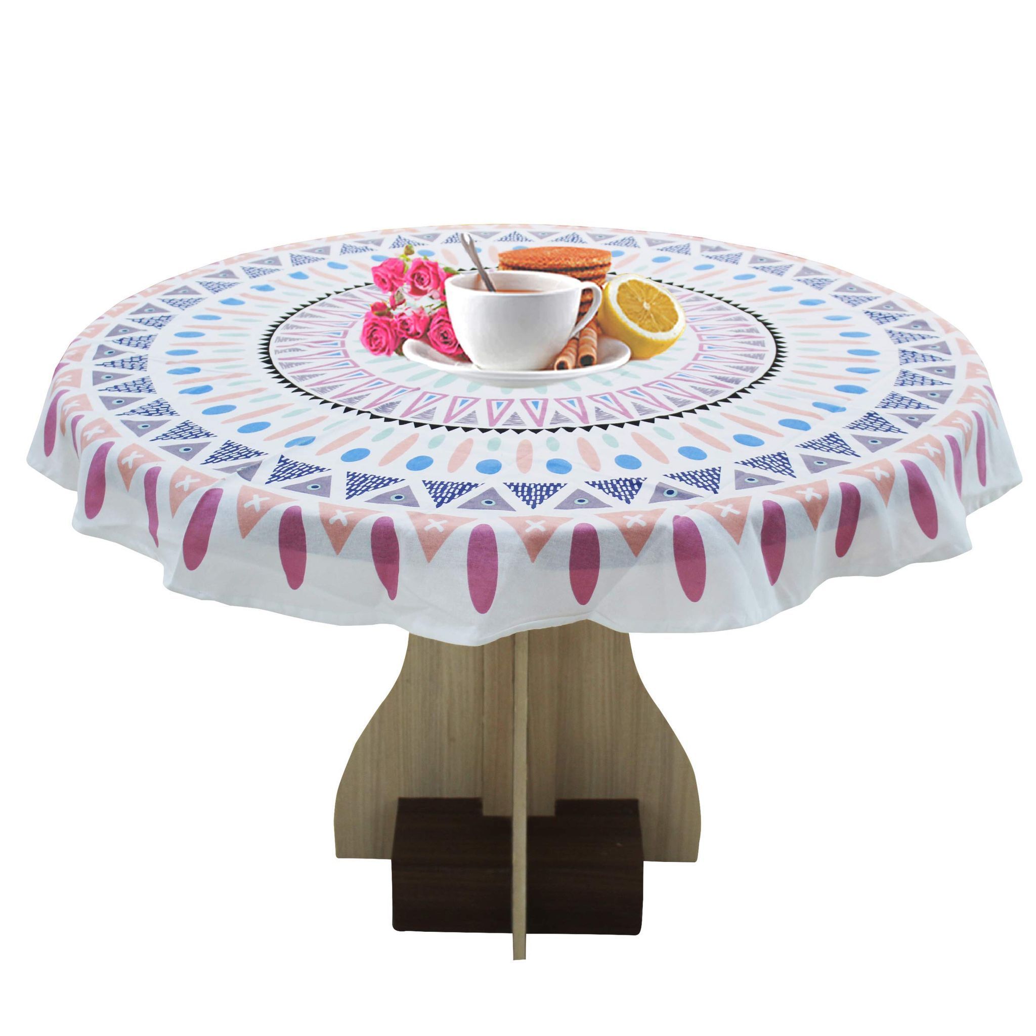 AIRWILL 100% Cotton Printed Pattern 4 Seater Square Table Cover Sized, 56x56 inches (Multicolor, Pack of 1)