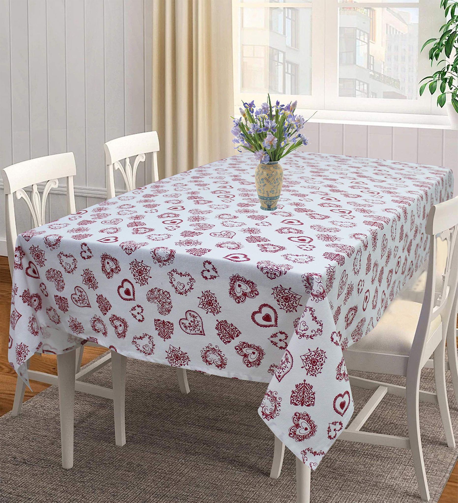 AIRWILL, 100% Cotton Self Designed 4 Seater Table Cloth, Pack of 1 pc.