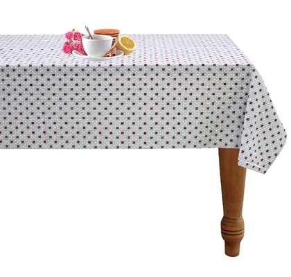 AIRWILL 100% Cotton Floral Pattern 4 Seater Square Table Cover Sized, 56x56 inches (Green,Maroon,Green, Pack of 1)