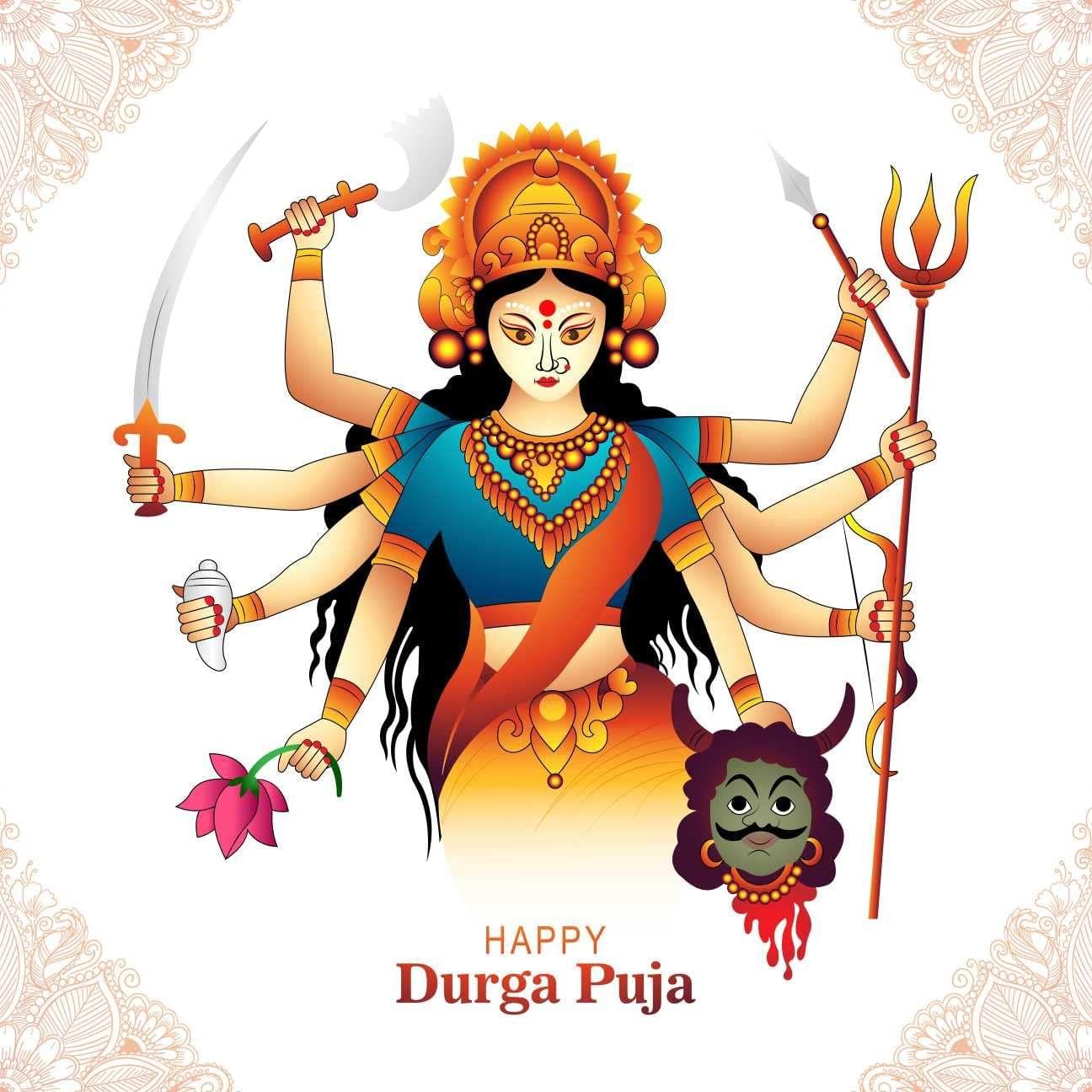 APM Durga Pooja Transparent Waterproof Sticker in 18x18 inches (DP6)