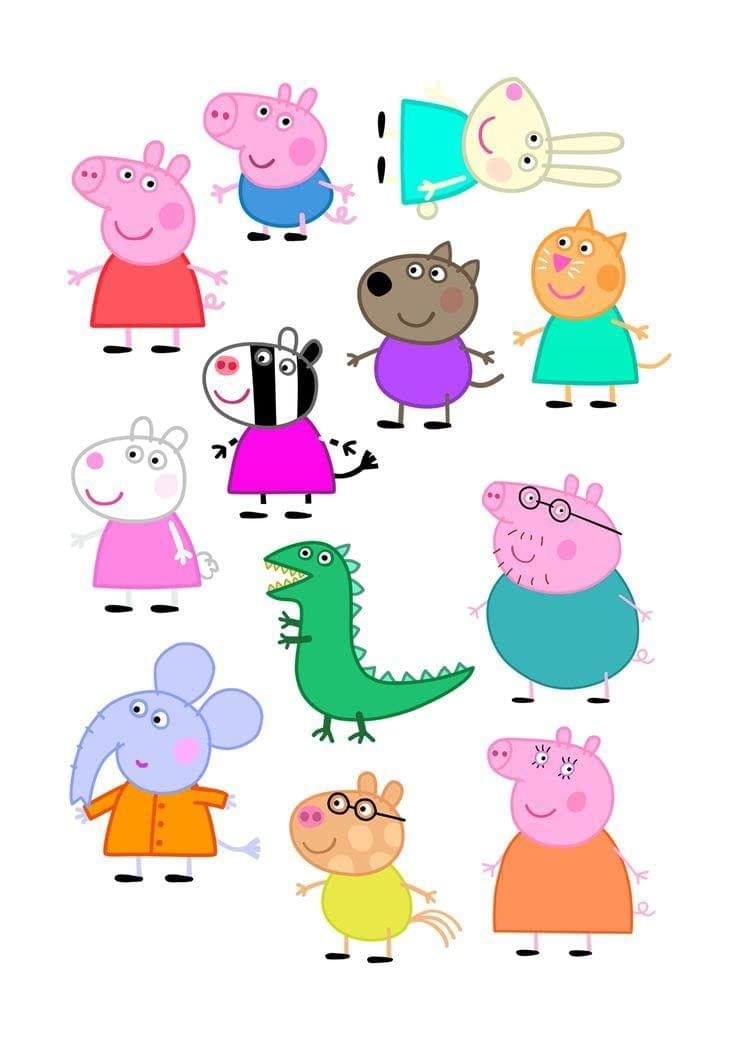 APM Peppa Pig Wall Sticker Fully Waterproof Vinyl Sticker self Adhesive for Living Room, Bedroom, Office, Kids Room 12X18 inches (PPC2)