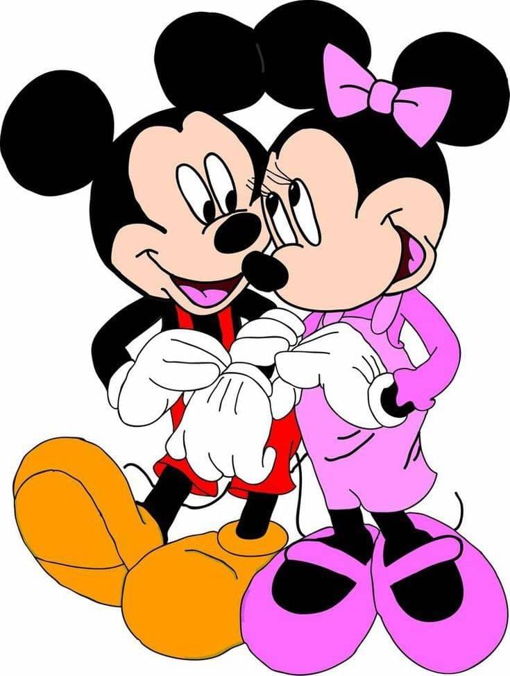 APM Mickey Mouse & Minnie Mouse Wall Sticker Fully Waterproof Vinyl Sticker self Adhesive for Living Room, Bedroom, Office, Kids Room 12X18 inches (MM8)