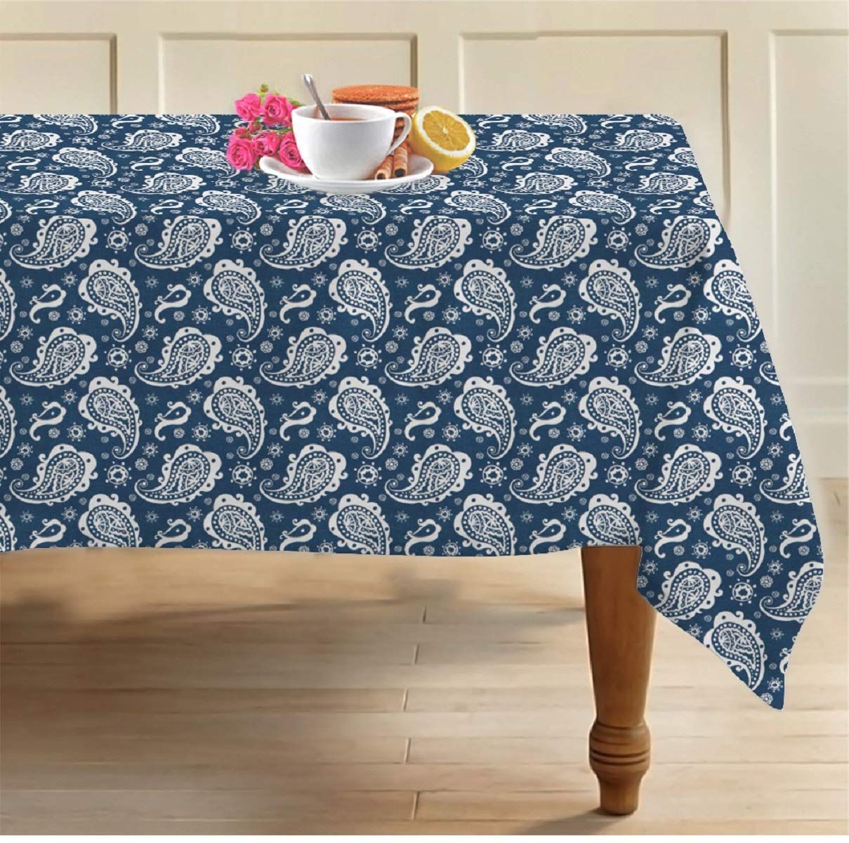 AIRWILL 100% Cotton 2 Seater Table Cover (Pack of 1)