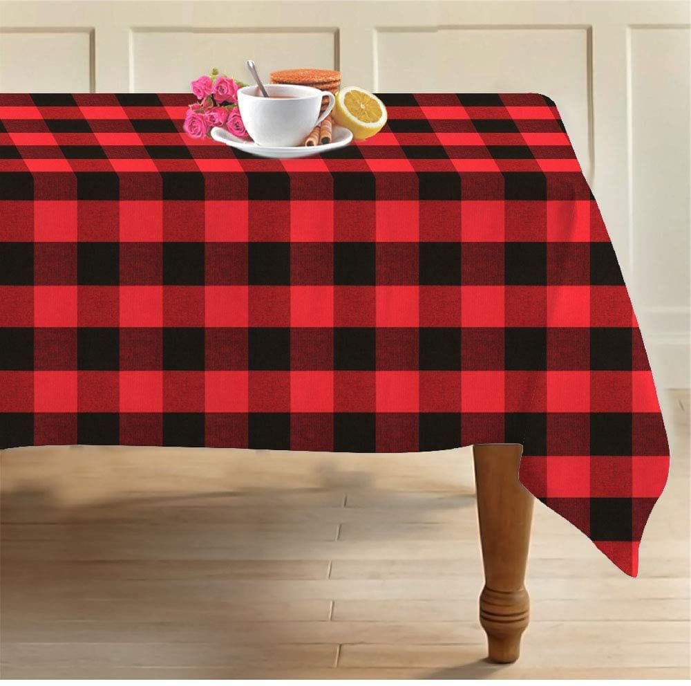 AIRWILL Cotton Designer Checks with Multicolor Combos of 4 Seater Tablecloth, Sized 140cm Width and 140cm Length, Square Shaped. Pack of 1 Piece.