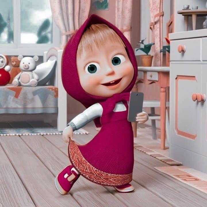 APM Masha & The Bear Wall Sticker Fully Waterproof Vinyl Sticker self Adhesive for Living Room, Bedroom, Office, Kids Room 12X18 inches (M21)