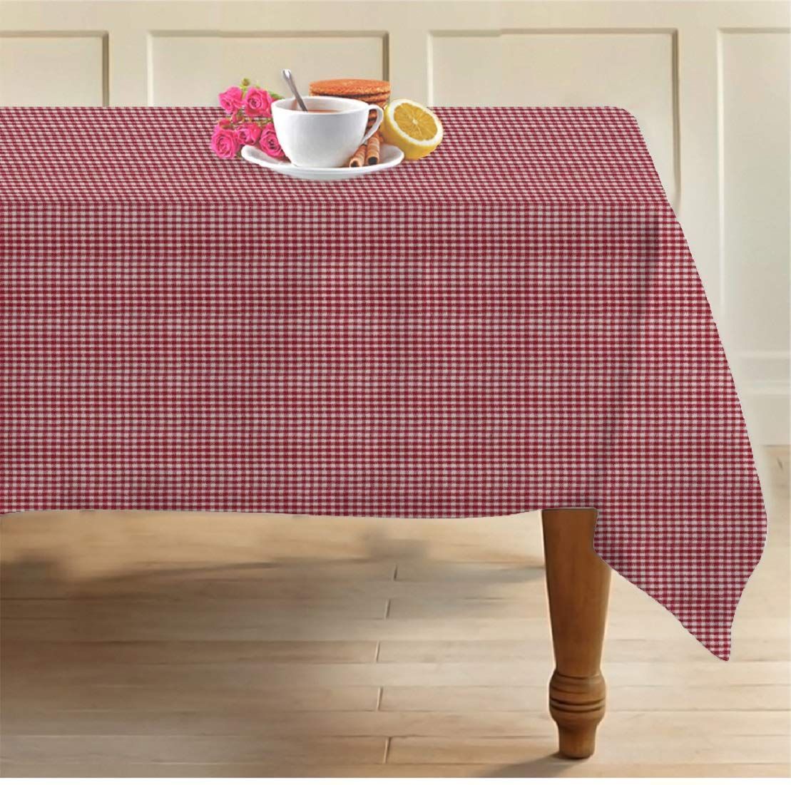 AIRWILL Cotton 4 Seater 55 Inches Square Table Cloth (Pack of 1 Piece)