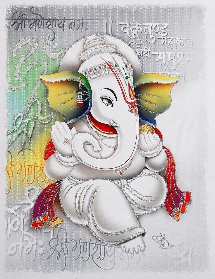 APM Ganpati Wall Sticker/Ganpati Bappa Fully Waterproof Vinyl Sticker self Adhesive for Living Room, Bedroom, Office, Kids Room 12X18 inches (GN19)