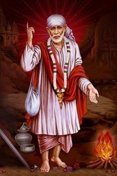 APM SAI Baba Wall Sticker Fully Waterproof Vinyl Sticker self Adhesive for Living Room, Bedroom, Office, Kids Room 12X18 inches (S4)