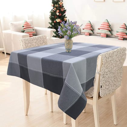 AIRWILL 100% Cotton Checkered Pattern 2 Seater Square Table Cover Sized, 36x36 inches (Gblack,Grey, Pack of 1)