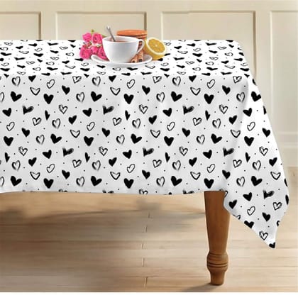 AIRWILL 100% Cotton Printed Pattern 2 Seater Square Table Cover Sized, 36x36 inches (Black,White, Pack of 1)