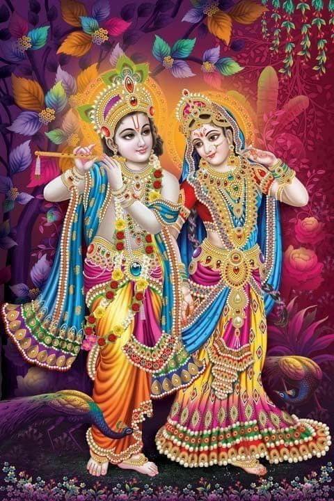 APM Radha Krishna Wall Sticker Fully Waterproof Vinyl Sticker self Adhesive for Living Room, Bedroom, Office, Kids Room 12X18 inches (RK15)