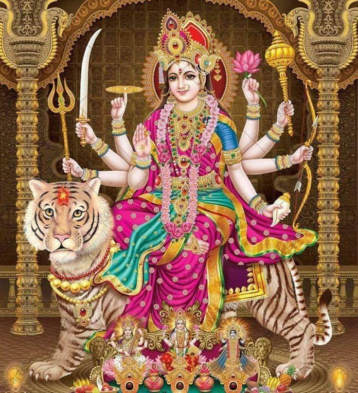 APM MAA Durga Wall Vinyl Sticker Fully Waterproof Size 12X18 inches (DW9)